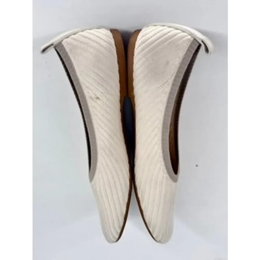 Everlane Day Glove Flats ReKnit Ribbed Size 10 Nude Beige Cream